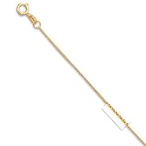 14k Solid Yellow Gold 0.6mm Wheat Chain Necklace 18