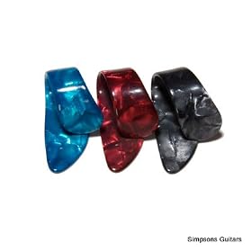 3 x LARGE SHELL THUMB PICKS plectrums for acoustic guitar