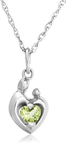 Childrens Toyshop  Jewelry : Sterling Silver Mother & Child August Birthstone Pendant by Janel Russell, 18"