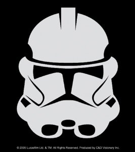  Star Wars - Clone Trooper - Black & White Rectangle Sticker / Decal