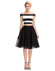 Sexy Satin/Spandex/Tulle Off the Shoulder Knee Length  Dress