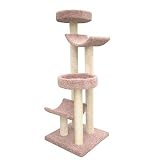 Cat Tree with Beds and Cradles Parts Color: Tan, Poles Color: Medium Grey
