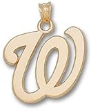 Washington Nationals Solid 10K Gold ''W'' 3/4'' Pendant