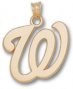 Washington Nationals 10K Gold ''W'' 3/4'' Pendant