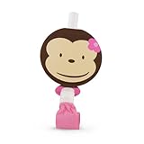 Pink Mod Monkey Blowouts (8) Party Supplies