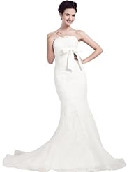 Mermaid Lace Fitted  Dress with a Brush/Sweep Train  With a Sash 