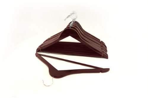 Florida Brands Suit Hangers, Mahogany Wood, Set of 96