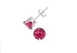 Sterling Silver 3mm Round CZ Fashion Birthstone Earring in 4 Prong Setting, July