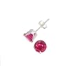 Sterling Silver 3mm Round CZ Fashion Birthstone Earring in 4 Prong Setting, July