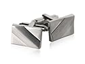 Rectangular Satin Finish Silver Cufflinks with Presentation Box