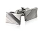 Rectangular Satin Finish Silver Cufflinks with Gift Box