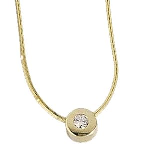 14kt Yellow Gold Dazzling Diamond Solitaire Necklace