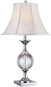 Beautiful Crystal Chrome Table Lamp w/Fabric Shade