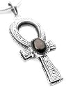 Sterling Silver Black Onyx Egyptian Ankh Pendant