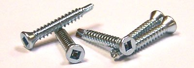 6 X 1 Self-Drilling Screws / Square Drive / Trim Head / #2 Point / Steel / Zinc / 7,500 Pc. Carton