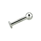 Stainless Steel Flat Back Labret: 16g, 5/16, 3mm Disk, Stainless Steel Ball: 3/16