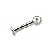 Stainless Steel Flat Back Labret: 16g, 5/16, 3mm Disk, Stainless Steel Ball: 3/16