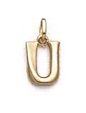 14K 'U' Pol Initial Pendant - GH10053