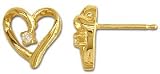 14Kt Yellow Gold Heart Shape Diamond Earrings