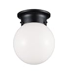 Westinghouse One-Light Outdoor Porch Ceiling Fixture, Black with White Glass #64509