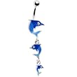 Make A Splash Blue Dolphin Belly Ring