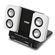 Coby Compact Folding Portable Stereo Speaker System for iPod and MP3 Players (White)