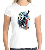  : Justice League AT YOUR SERVICE Juniors Size Girly Fitted T-shirt Tee Shirt