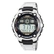 Casio Digital Sport Watch Silvertone Bracelet World Time5 Alarms Stopwatch Countdown Timer Wrist Watch 100m