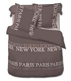 Les Douces Nuits de Maé - Housse de Couette 2 Personnes + 2 Taies Oreiller - Modèle NEW YORK