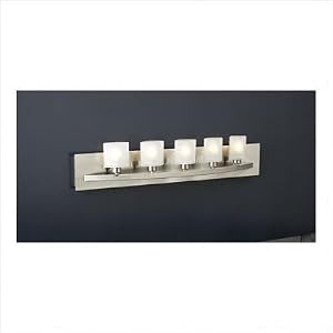 Wyndham Five Light Vanity Light in Satin Nickel by PLC Lighting