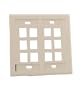 Leviton 42080-12W Quickport Wallplate with ID Window, Dual Gang, 12-Port, White