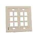 Leviton 42080-12W Quickport Wallplate with ID Window, Dual Gang, 12-Port, White