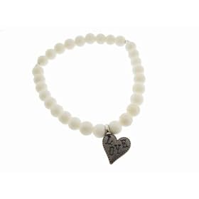 Small Sponge Coral Bracelet with Rhodium Love Heart by Mizuki by Ylang|23