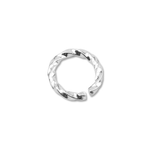 Beadalon Jump Ring 8mm Twist Nickel Free Silver, Plated, 16-Piece