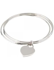 Bangle Bracelet with Heart Charm