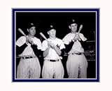 Option #2: Boston Red Sox Ted Williams, Joe DiMaggio, and Mickey Mantle holding bats over their shoulders side by side to each other - 8"x10" Photo, Mounted in 11"x14" Double Matt with Clear Protective Sleeve
