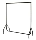 3 5ft Robust Black Clothes Rails With Stronger Than The Normal Rail Frame