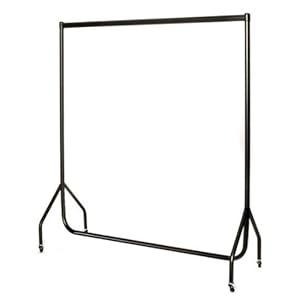 6ft Chrome Clothes Rail - Strong with Chrome Bar and Black Frame