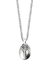 Sterling Silver Burnished Silver Finish Lock and Key Pendant, 18