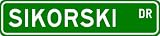 SIKORSKI Street Sign ~ Personalized Family Lastname Sign ~ Gameroom, Basement, Garage Sign **