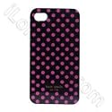 Kate spade ケイトスペード iPhone4対応ケース ブラック【小ドット:ピンク】