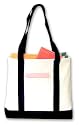 Boat Tote, White with Black