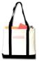 Boat Tote, White with Black