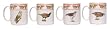 Artistically designed dinnerware woodland birds motif mugs 12 oz. Set/4