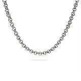 Eve's Addiction Men's Circle Link Stainless Steel Chain Necklace