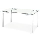 Zuo Modern Roca Dining Table - by Zuo Modern 102141 (Chrome/Glass) (30H x 60W x 36D)