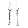 Lunar Goddess Dangle Earrings in Sterling Silver with Light Green Crystal Beads, #7501