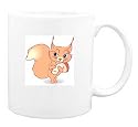 Mug with squirrel, mushroom, cartoon, animal