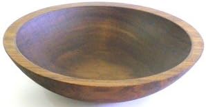 9 Inch Turned Solid Walnut Wood Salad Bowl