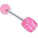  : Single PINK DICE Barbell Tongue Ring